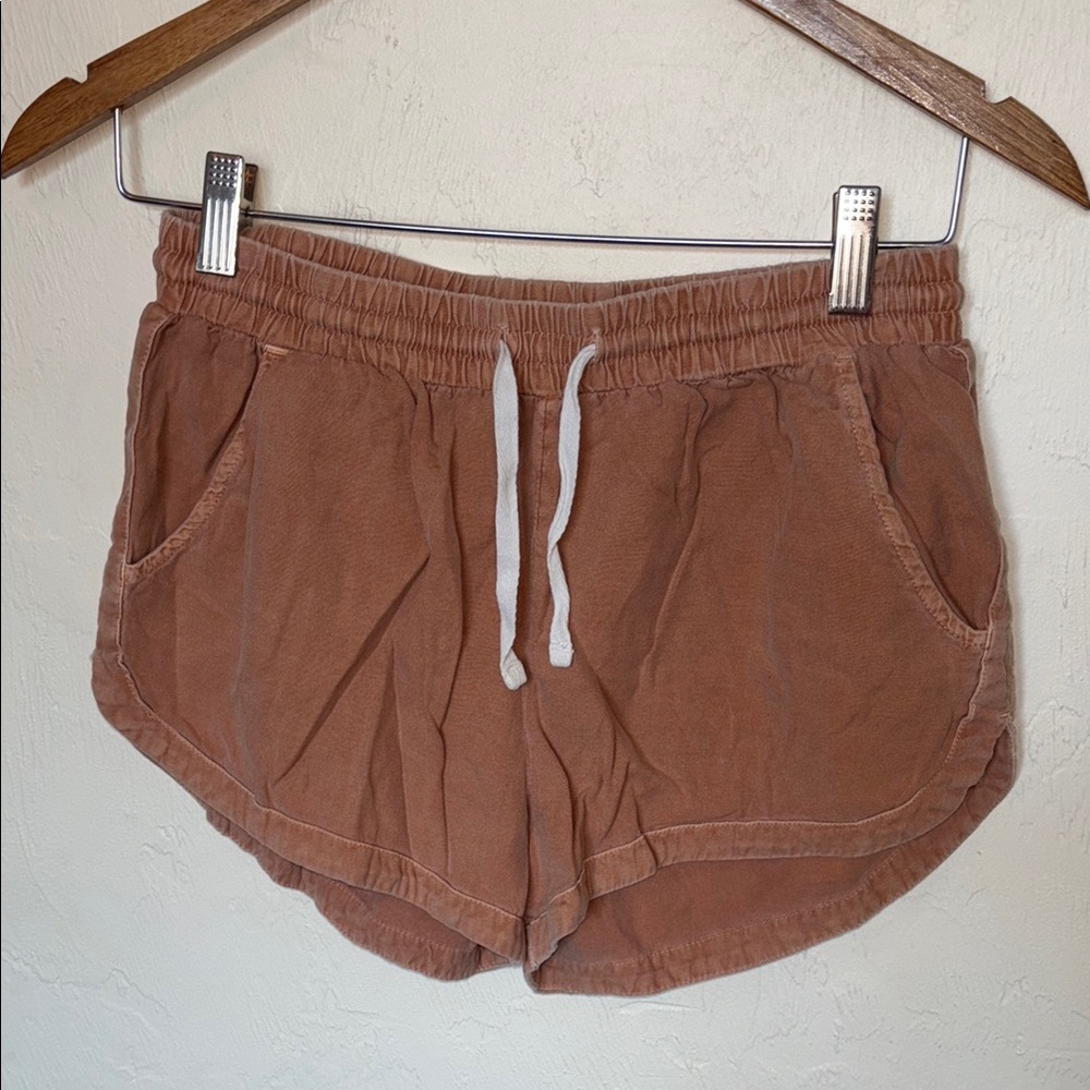 Billabong Brown Athletic Shorts Elastic Waistband Dolphin Cut